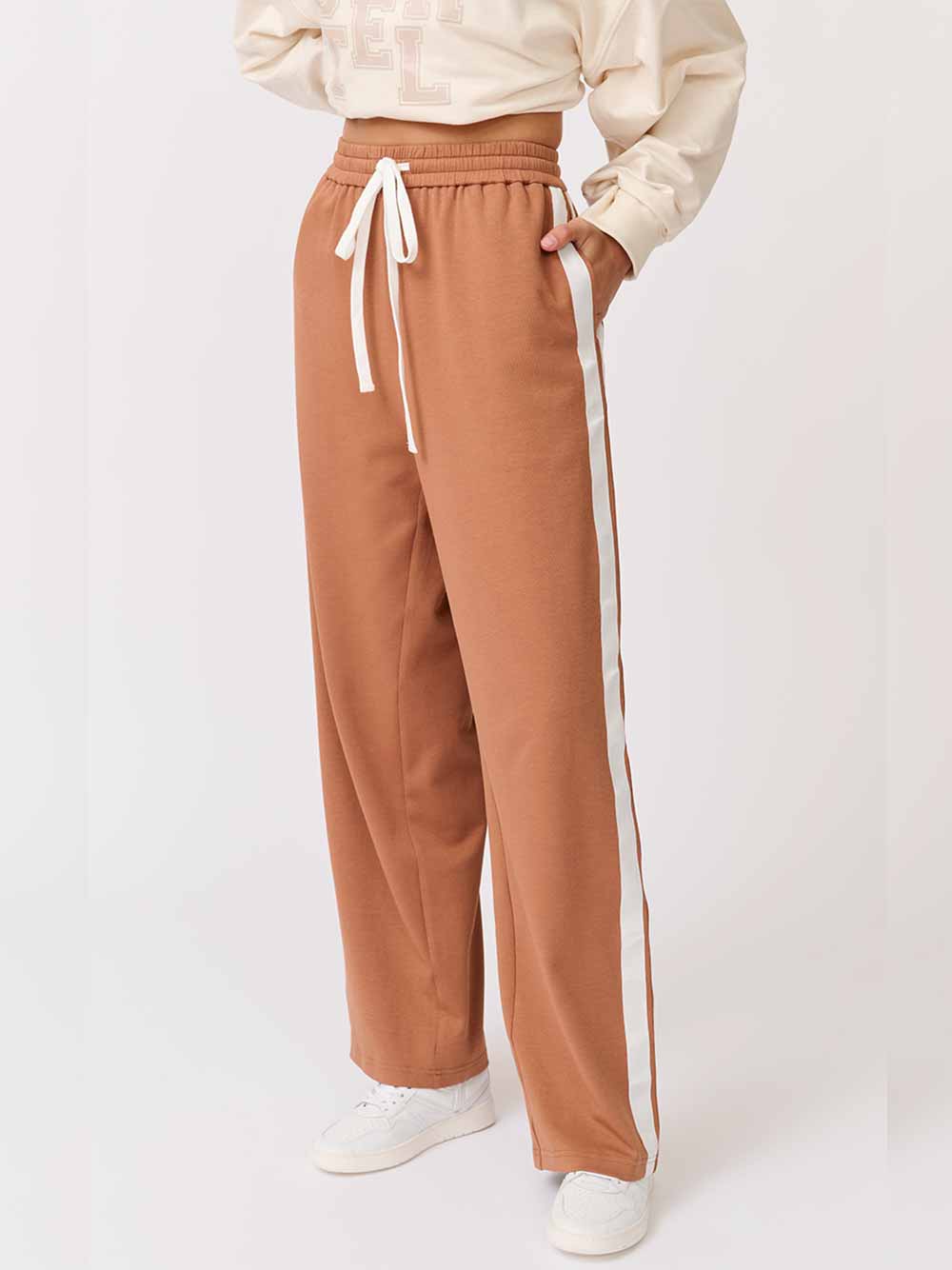 Adeline Pant - TOFFEE/WHITE