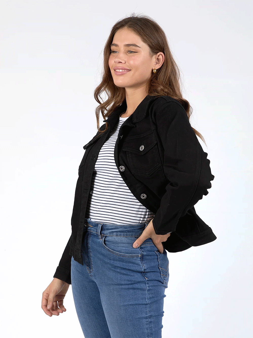 Angie Denim Jacket - BLACK