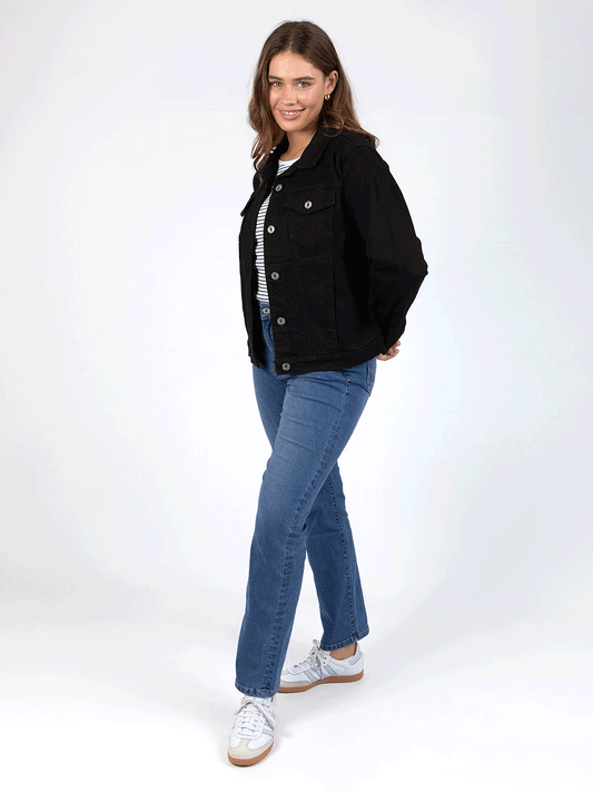 Angie Denim Jacket - BLACK