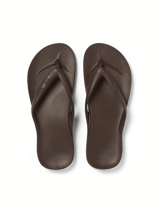 Arch Support Flip Flops - CHOCOLATE