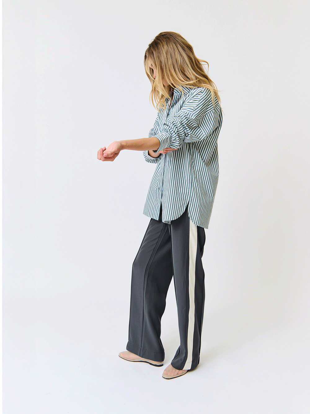 Weston Pant - STEEL/CREAM