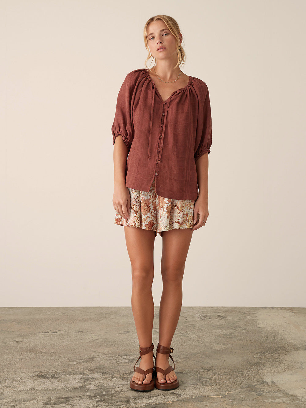 Amalfi Blouse - RUST