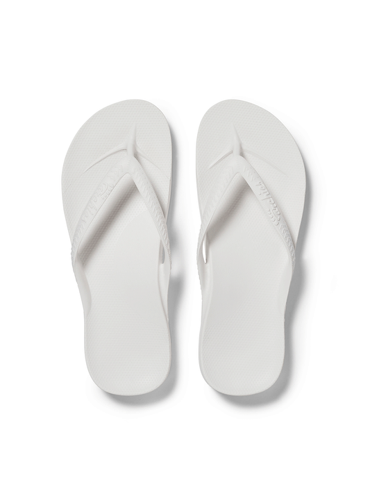 Arch Support Flip Flops - WHITE