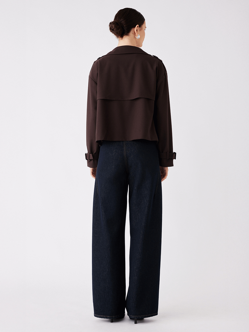 Avenue Cropped Trench - CHOCOLATE