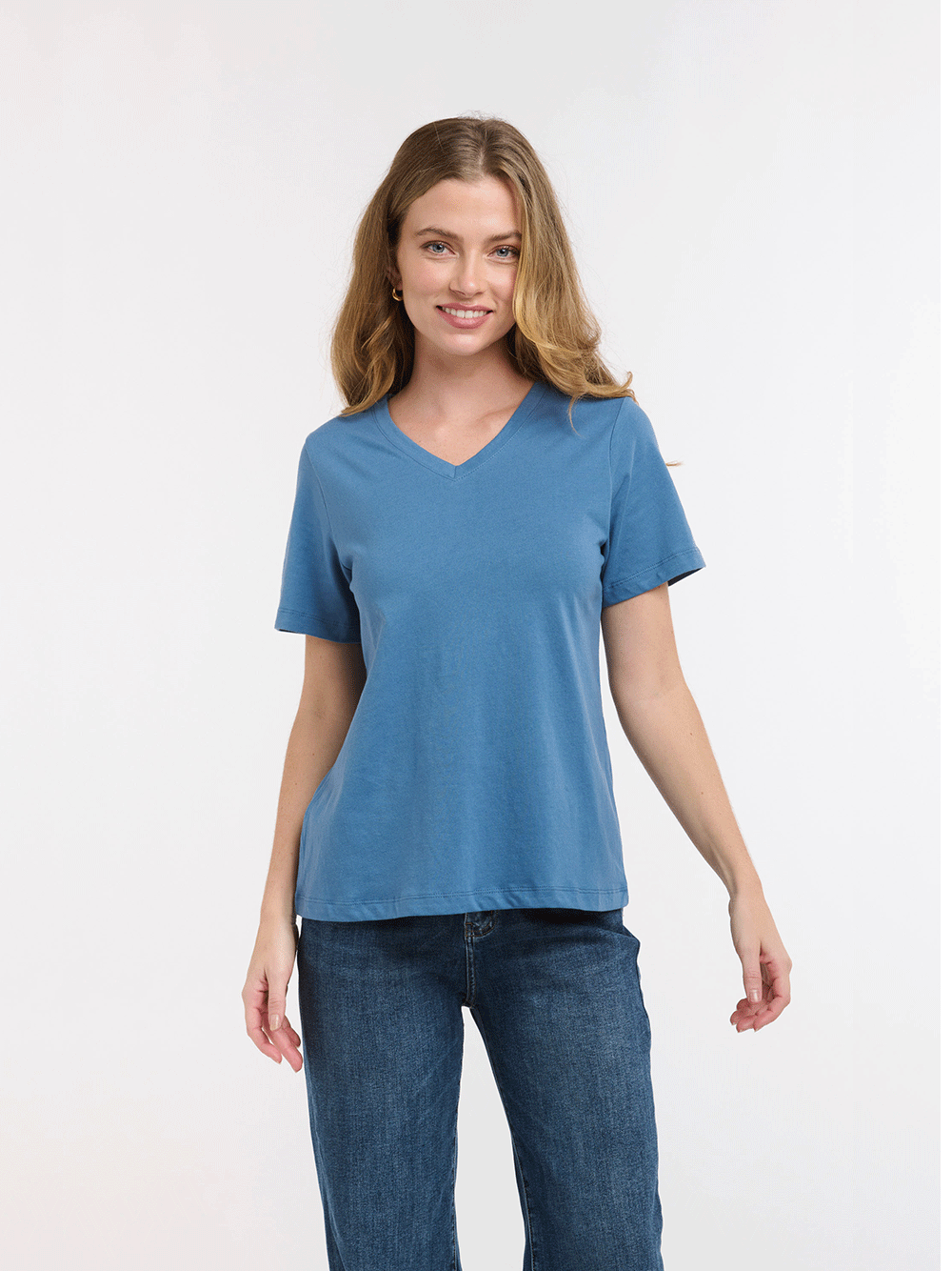 V-Neck Tee - DENIM