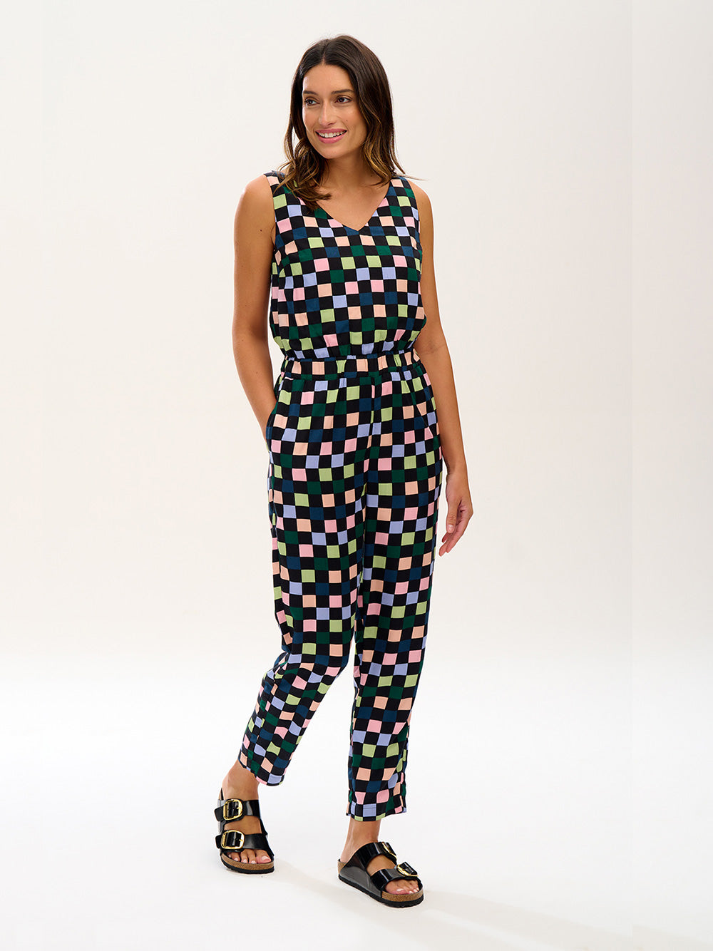 Carly Checkerboard Jumpsuit