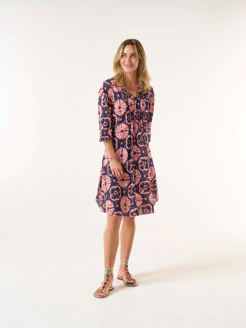 Middy Poppy Cotton Dress - CAMOGLI CORAL