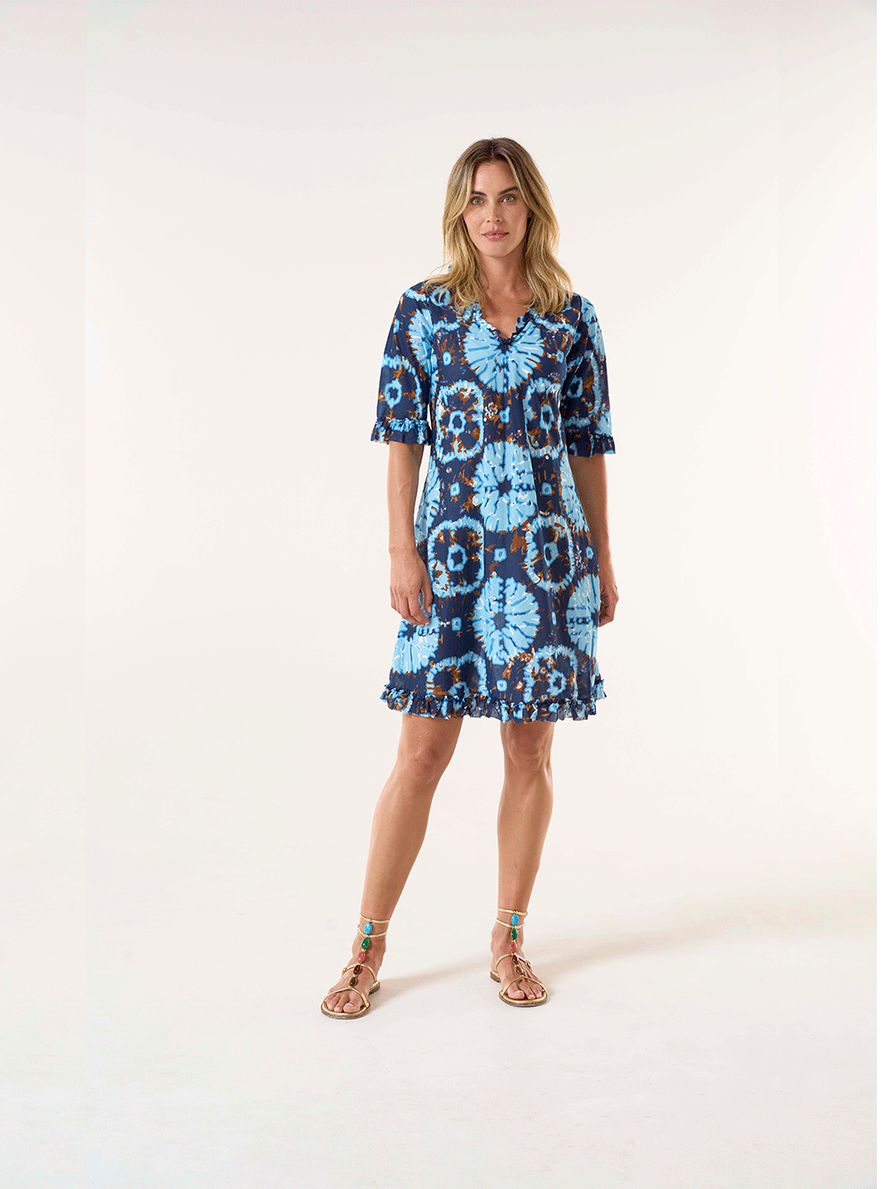 Middy Indi Cotton Dress - CAMOGLI NAVY