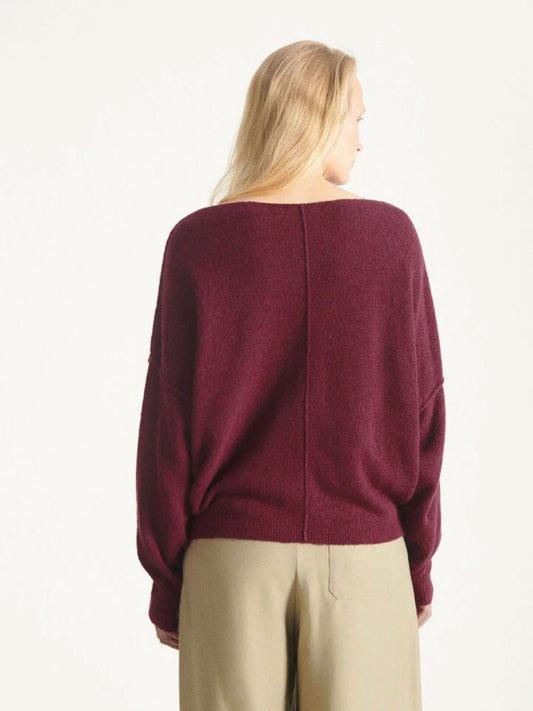 Damsville Sweater - GRAPE MELANGE