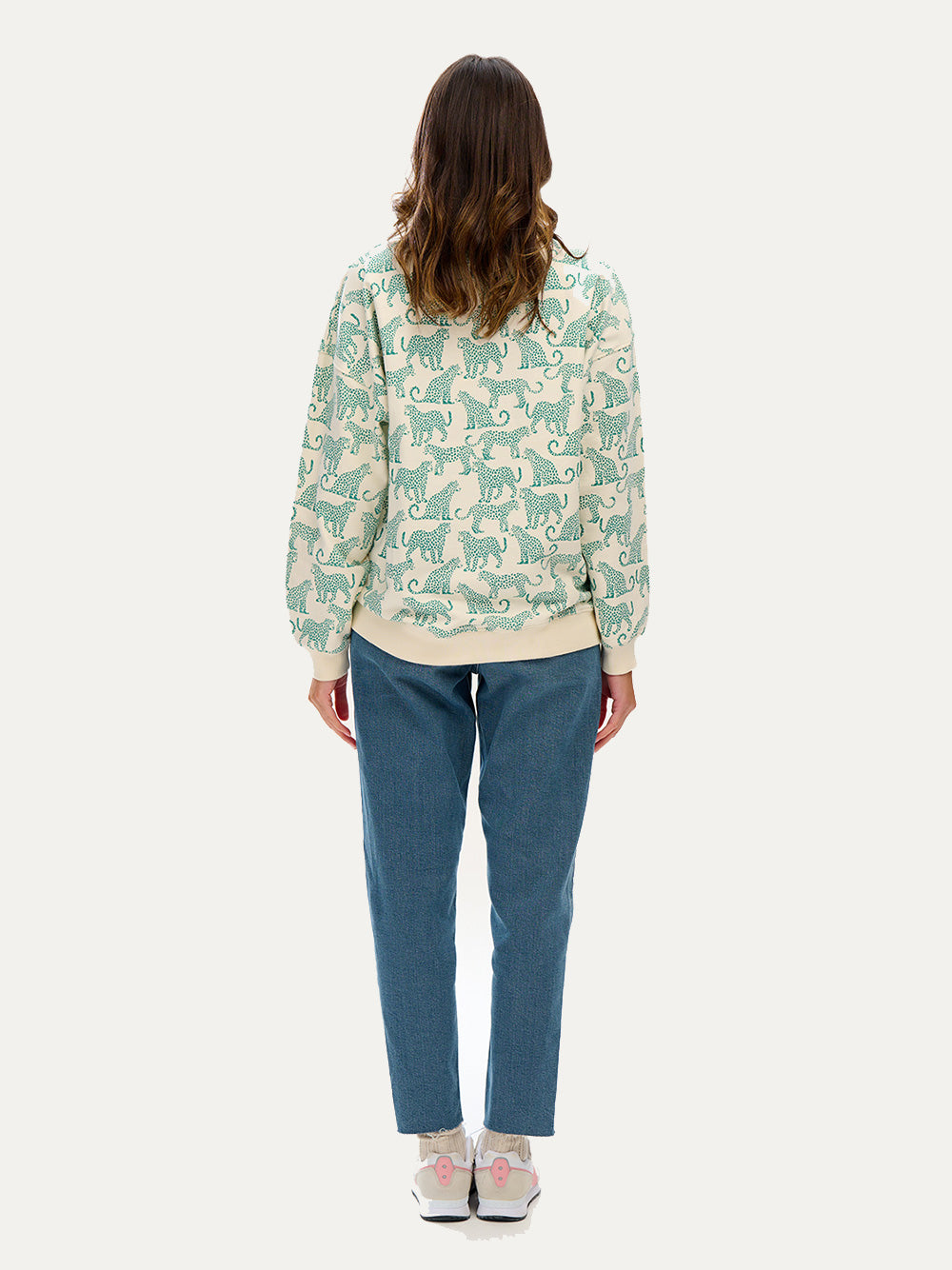 Eadie Relaxed Leopard Sweatshirt - GREEN
