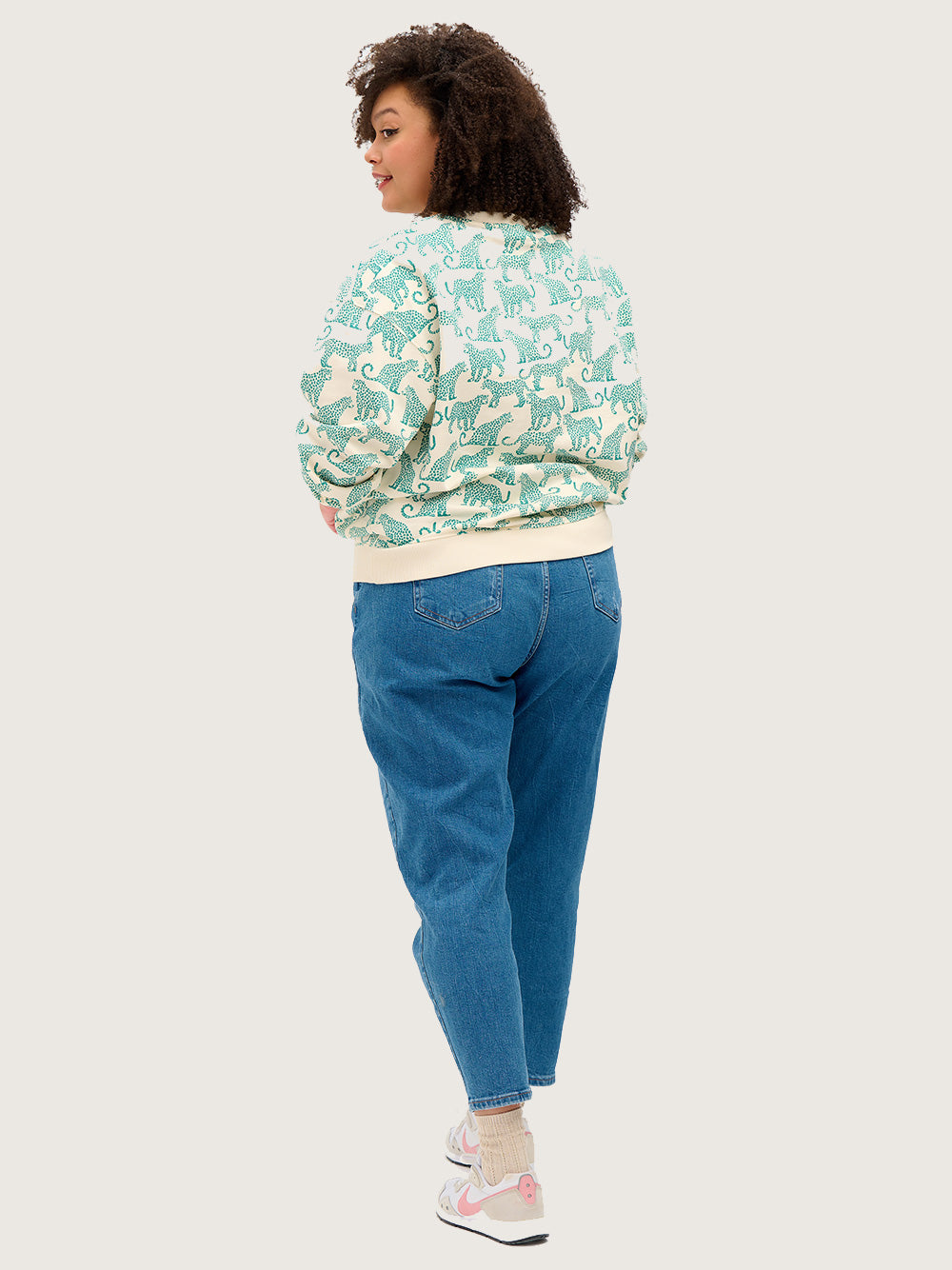 Eadie Relaxed Leopard Sweatshirt - GREEN