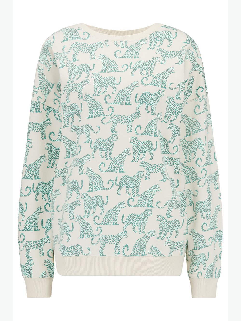 Eadie Relaxed Leopard Sweatshirt - GREEN