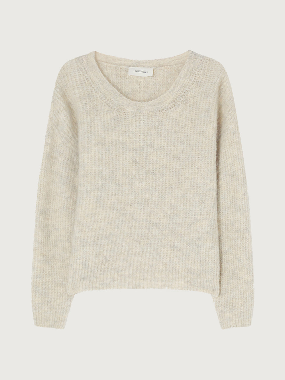 East Round Neck Pullover - POWDER SNOW MELANGE