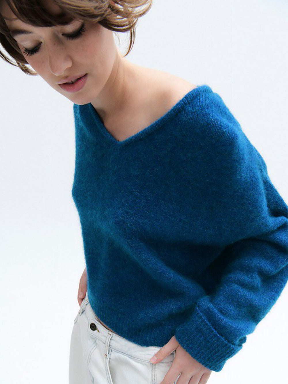 East V-Neck Pullover - BLUE MELANGE