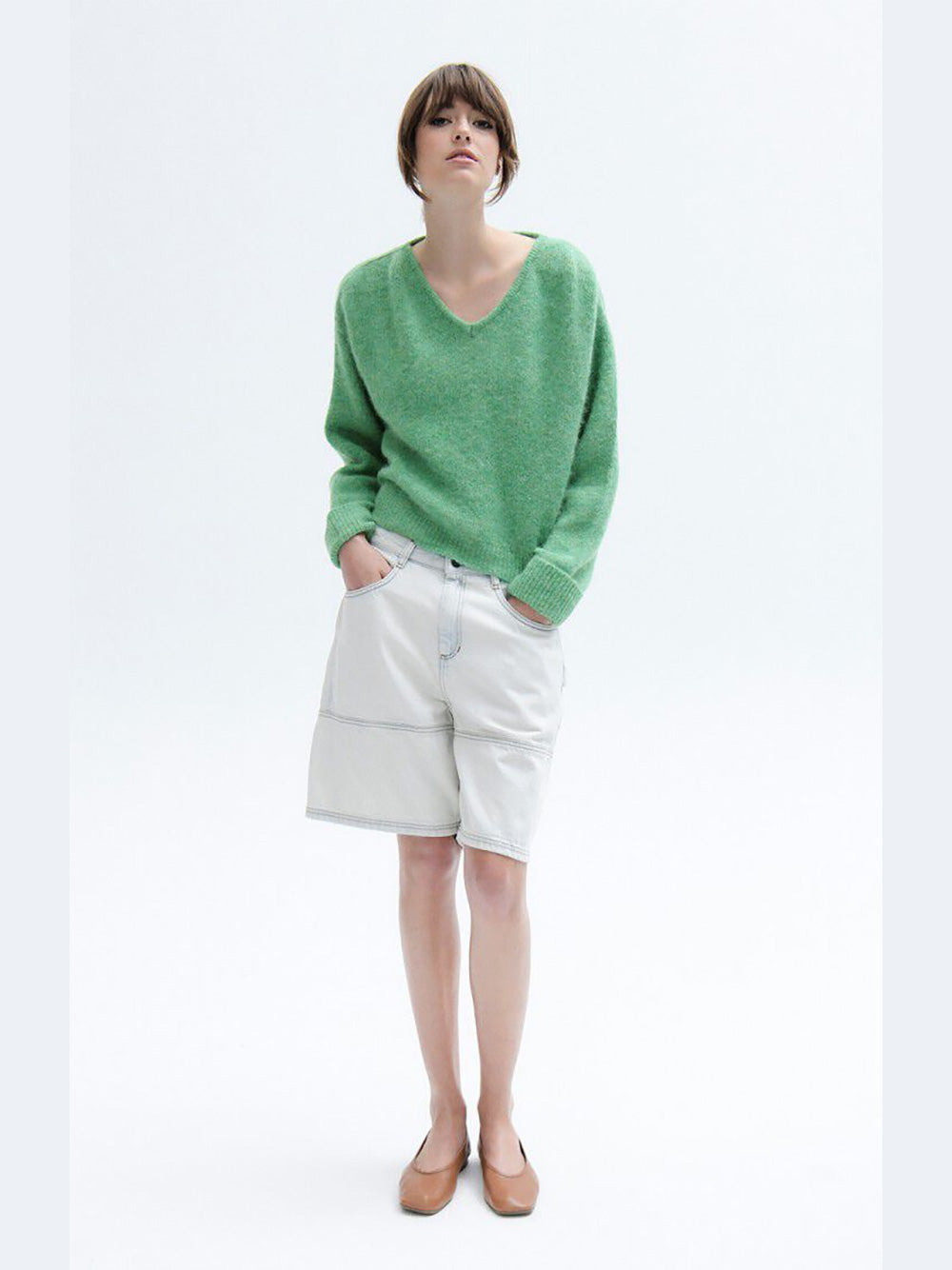 East V-Neck Pullover - PALM TREE MELANGE