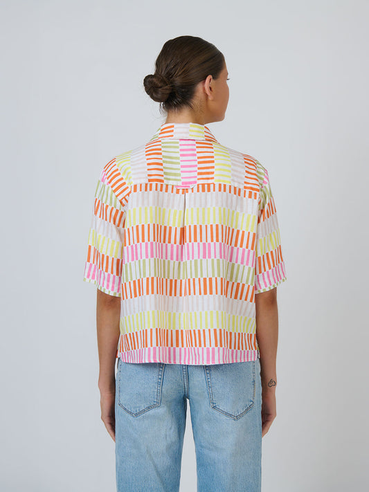 Linen Short Sleeve Shirt - JULIENNE PRINT