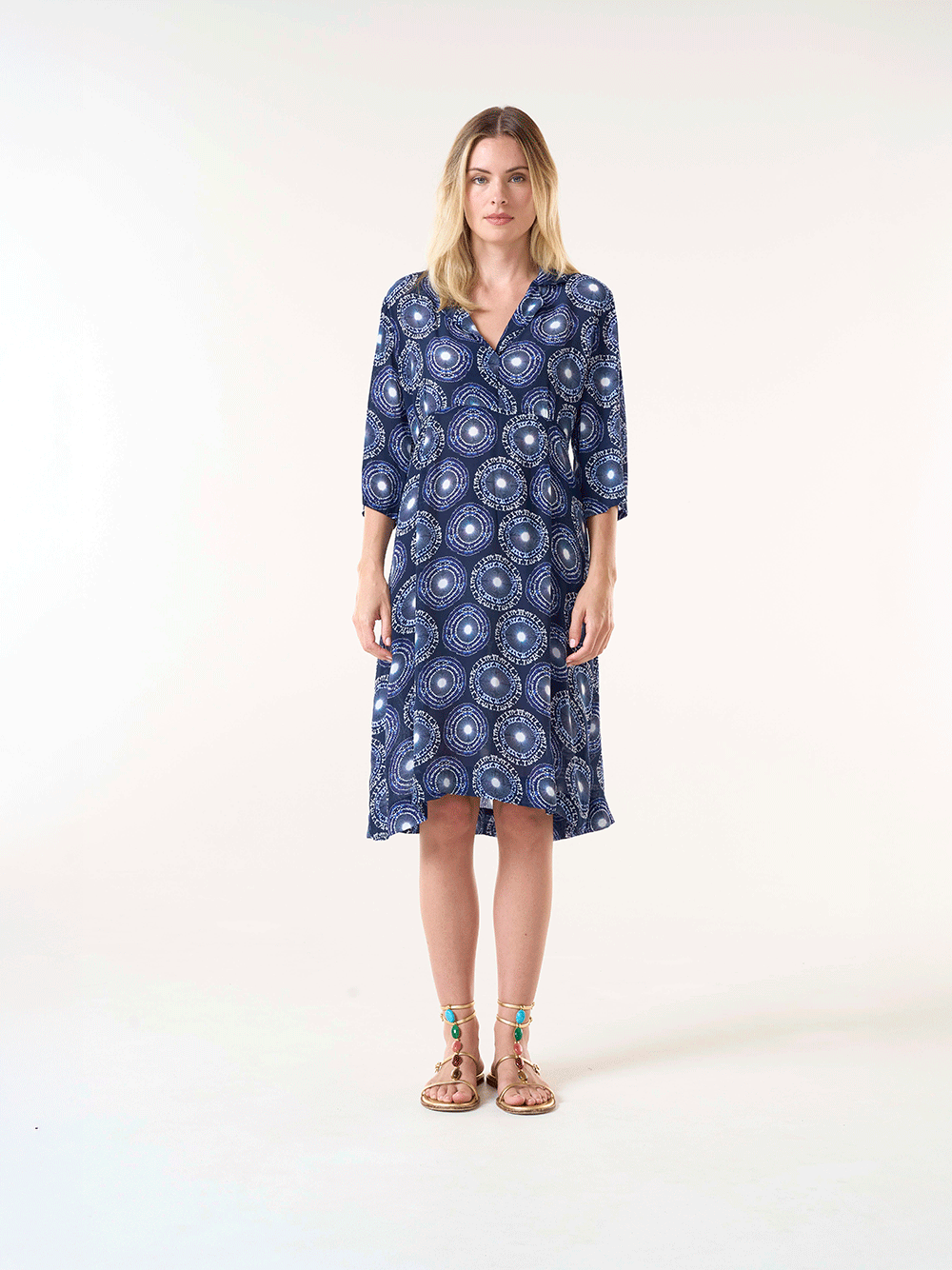 Jazz Viscose Dress - FUJI NAVY