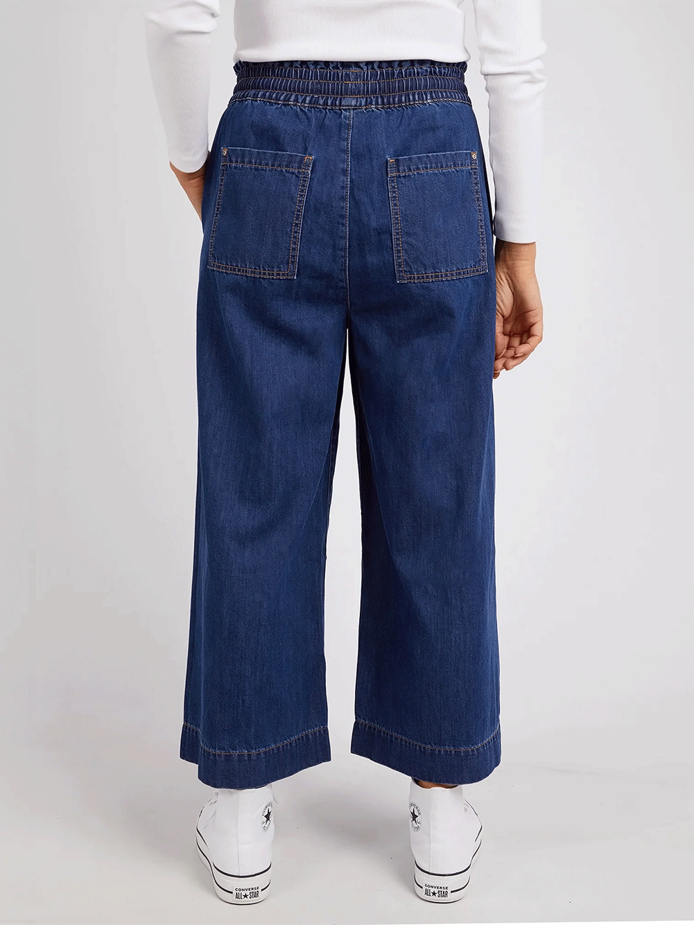 Greta Wide Leg Pant - DARK DENIM