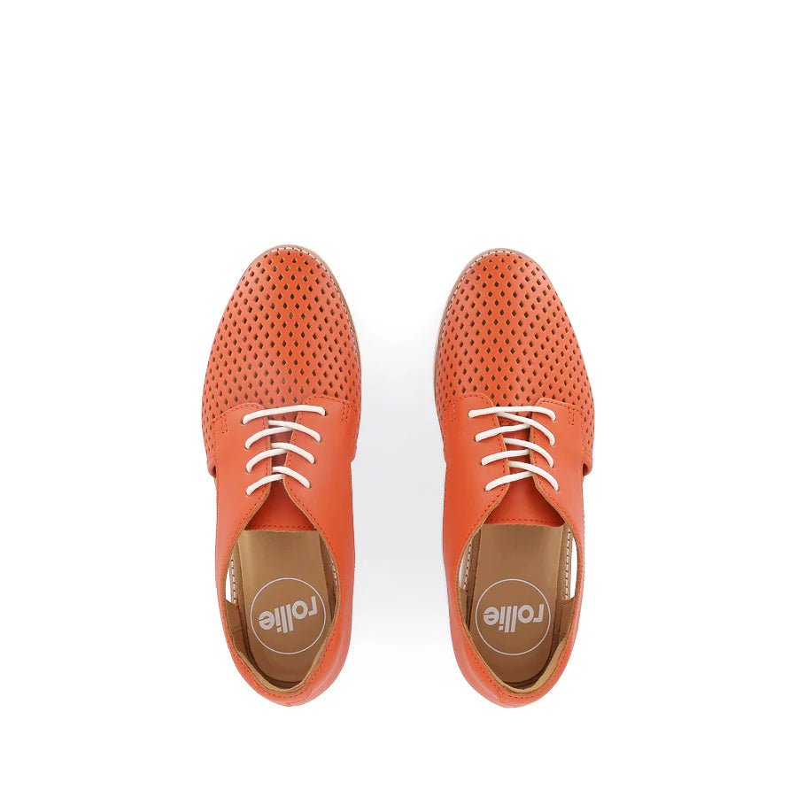 Derby Sidecut Punch Shoes - TANGERINE