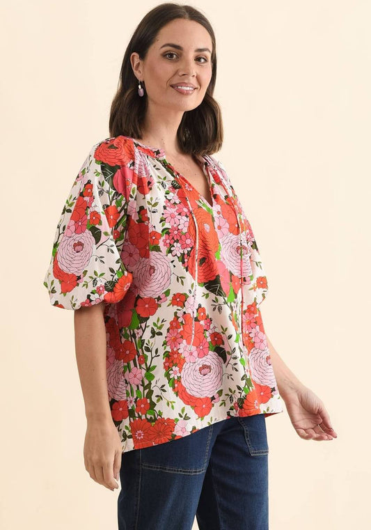 Renee Blouse GARDEN PARTY PRINT