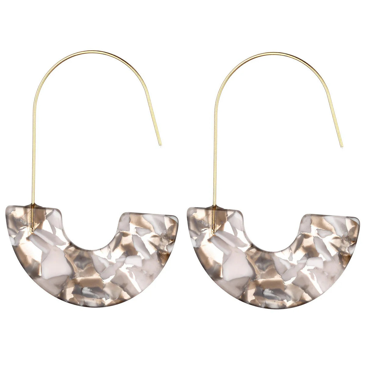 Geometric Resin Earrings Black & White