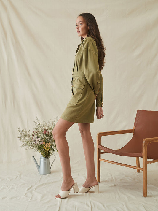 Indie Denim Dress - SAGE