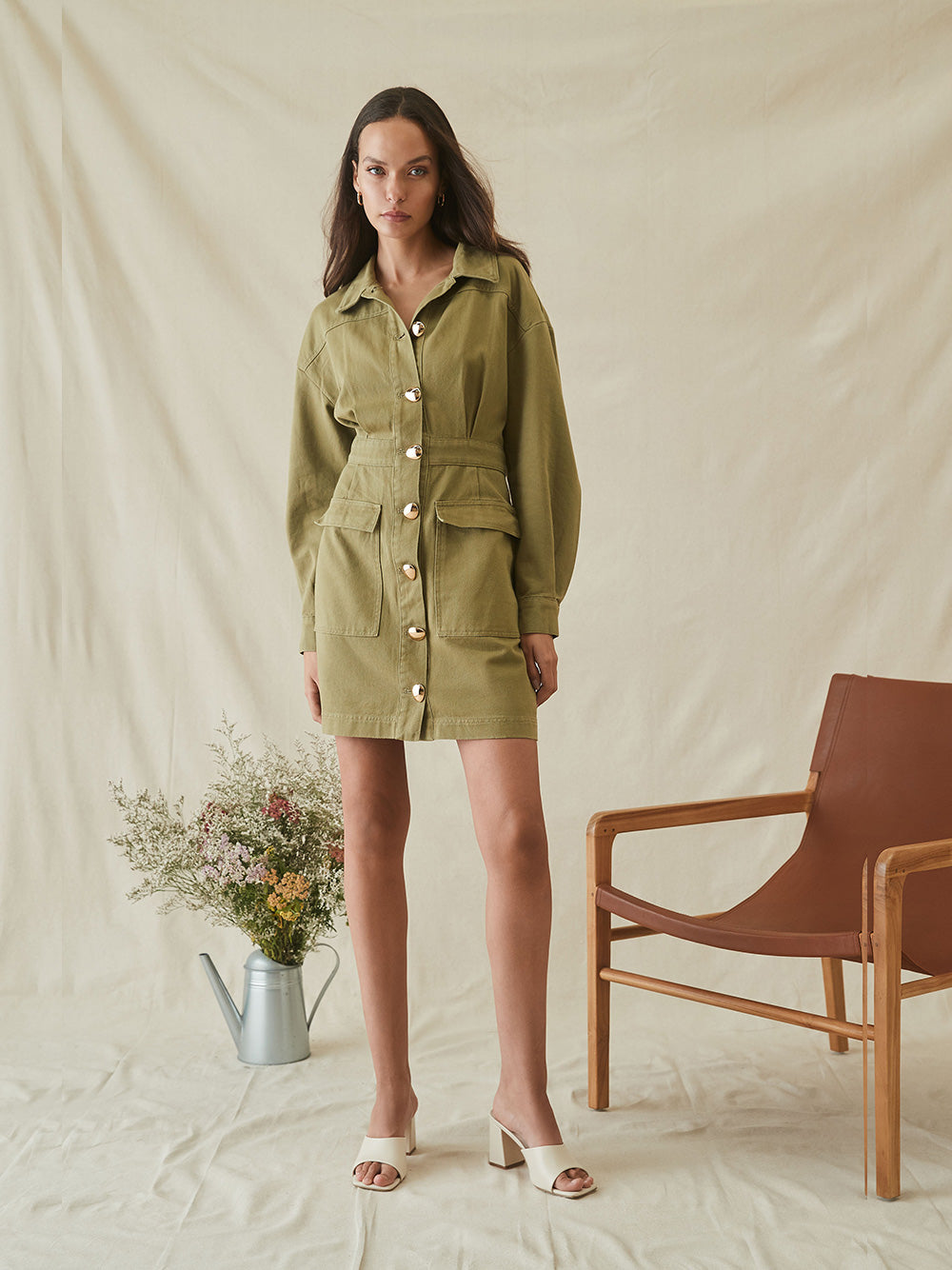 Indie Denim Dress - SAGE