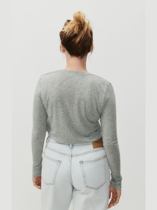 Jacksonville L/S Scoop Neck Top - HEATHER GREY