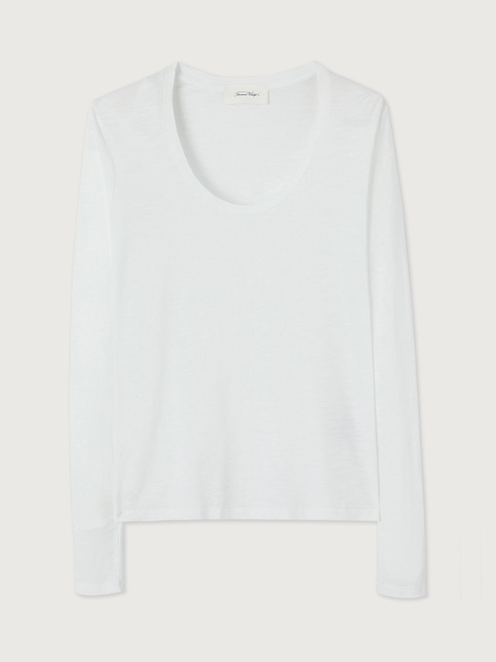 Jacksonville L/S Scoop Neck Top - WHITE