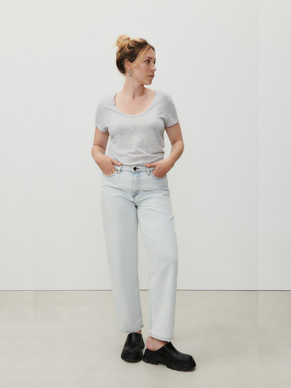 Jacksonville Scoop Neck T-Shirt - GREY MELANGE