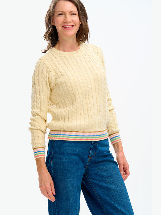 Barbara Cable Knit Jumper - CREAM