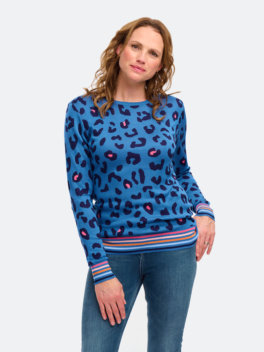 Callie Jumper - LEOPARD POP STRIPE