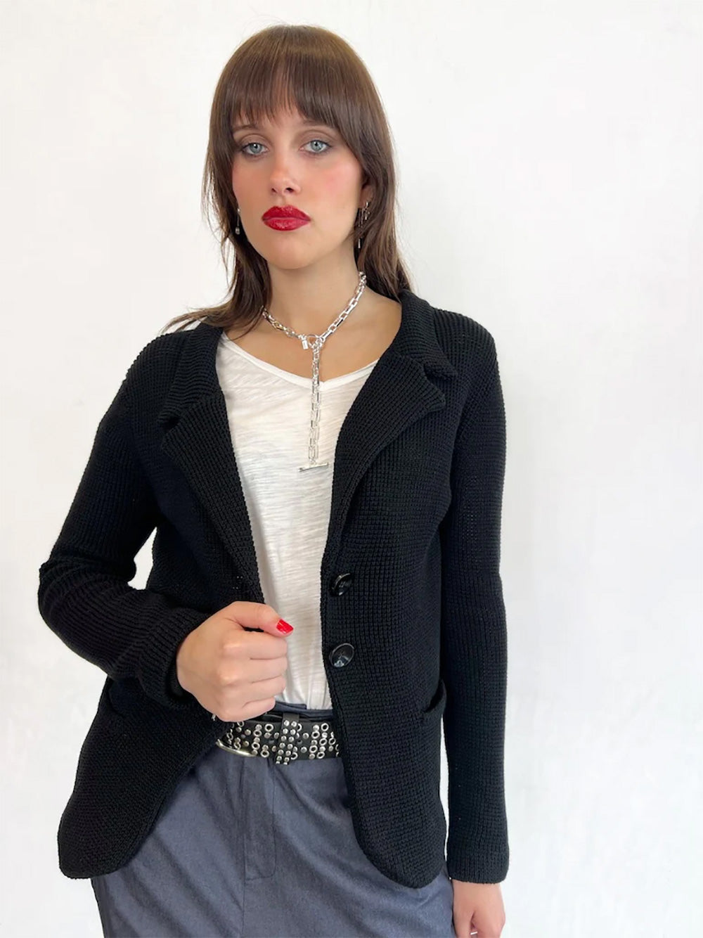 Chiara Knit Jacket - BLACK