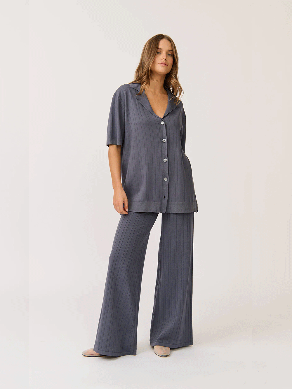 Lara Knit Top - SLATE