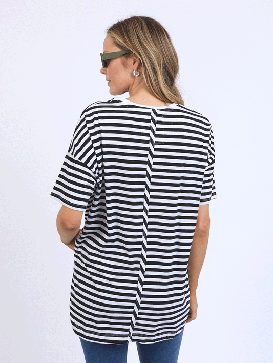 Lauren Stripe Short Sleeve Tee - BLACK/WHITE