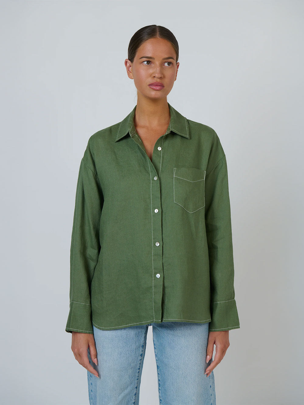 Linen Long Sleeve Shirt - SCRUB