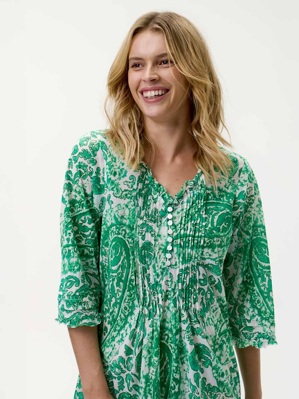 Long Poppy Esperance Print Cotton Dress