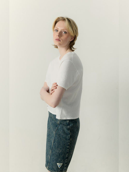 Lopintale Crew Neck T-Shirt - WHITE