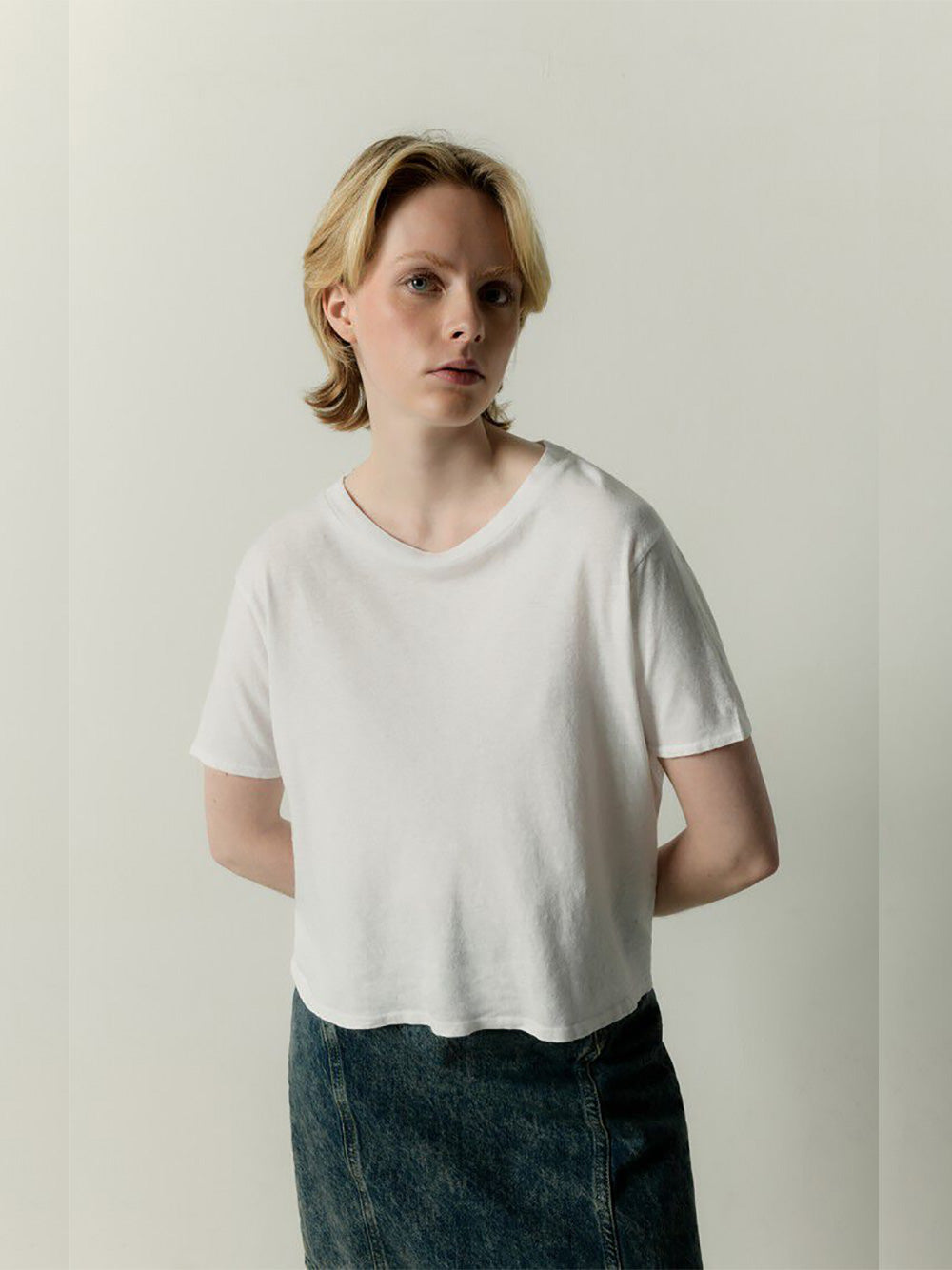Lopintale Crew Neck T-Shirt - WHITE