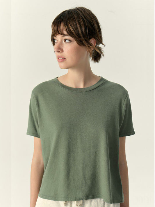Lopintale Crew Neck T-Shirt - GREY GREEN