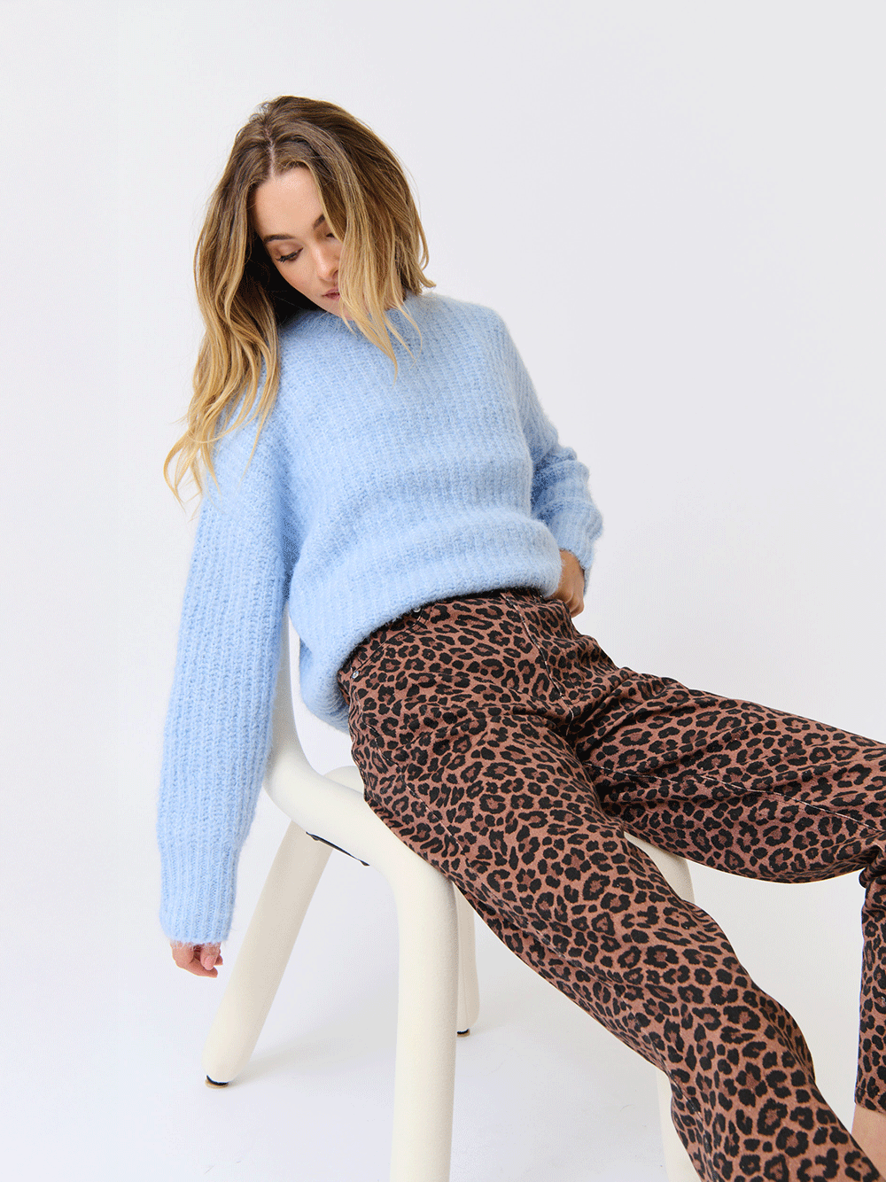 Lorenza Knit Sweater - ICE BLUE