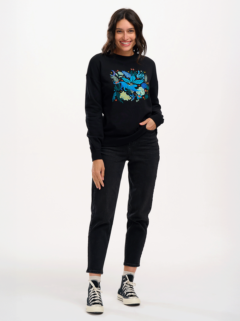 Noah Sweatshirt - BLACK/JUNGLE BLUES