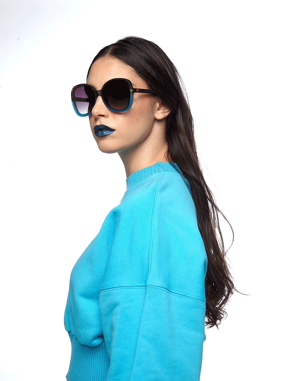Anna Sunglasses (OK019) - BLUE HAVANA