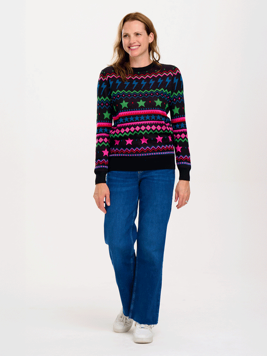 Rosie Jumper - BLACK/LIGHTNING AND STARS FAIRISLE