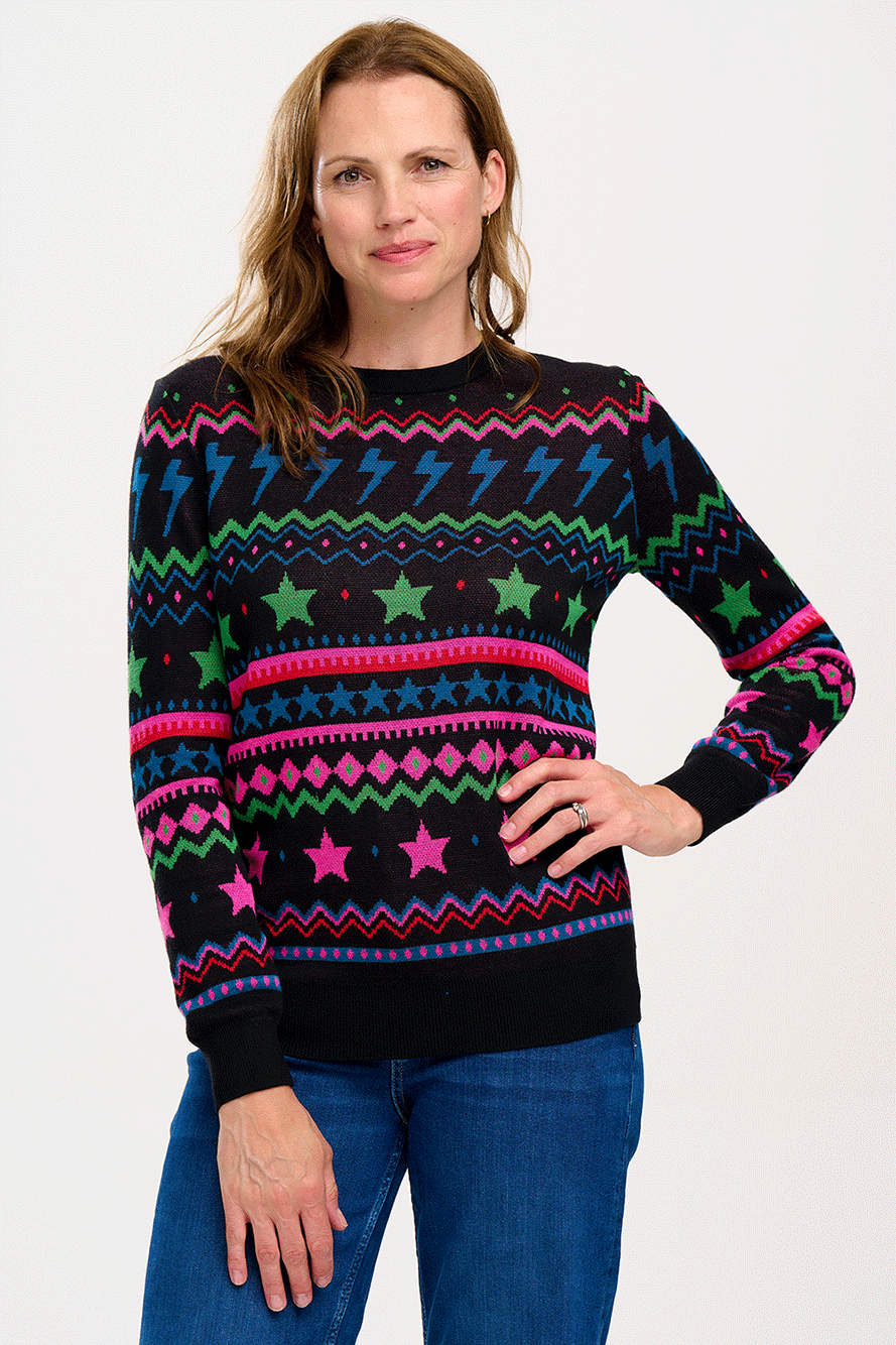 Rosie Jumper - BLACK/LIGHTNING AND STARS FAIRISLE
