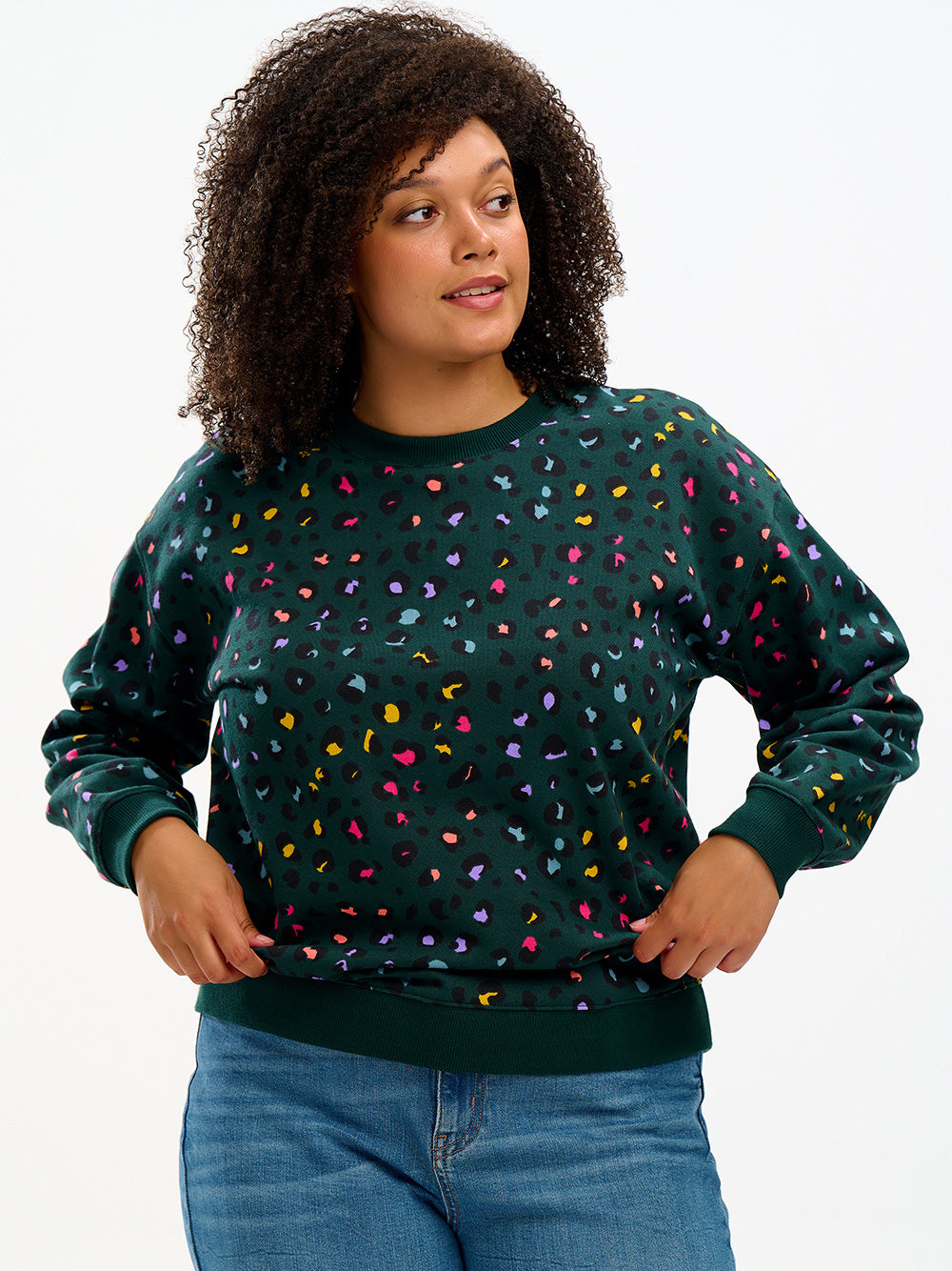 Noah Sweater - GREEN LEOPARD