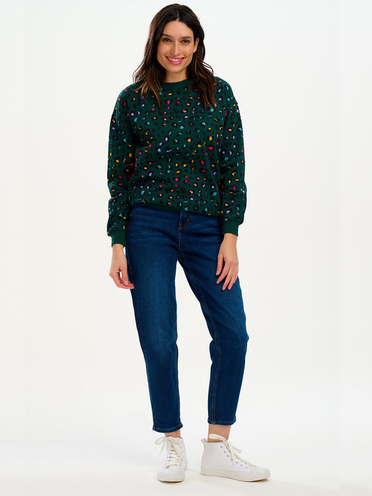 Noah Sweater - GREEN LEOPARD