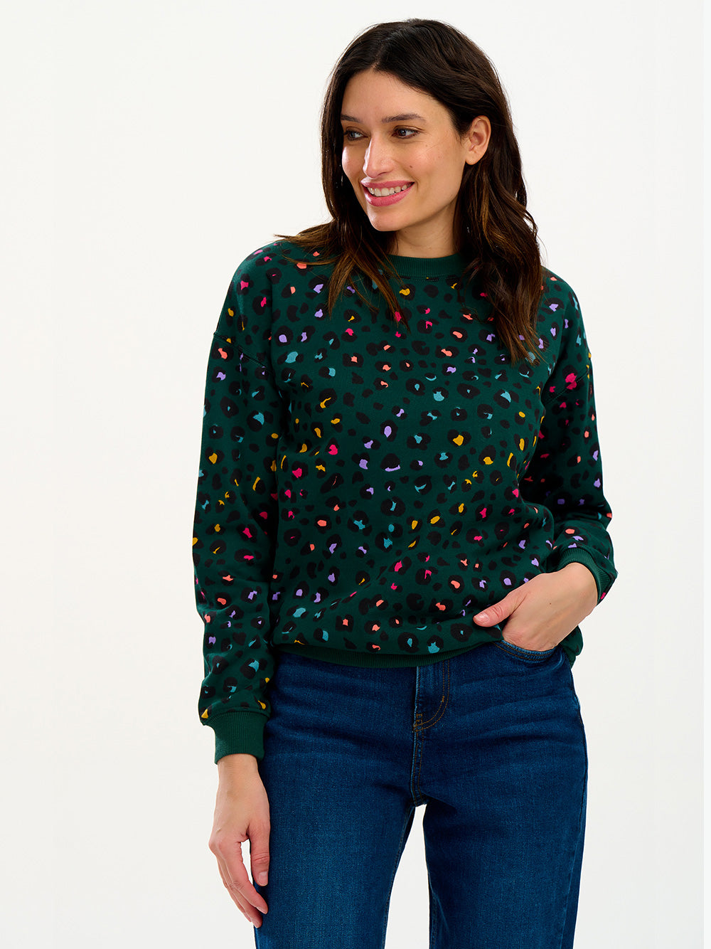 Noah Sweater - GREEN LEOPARD