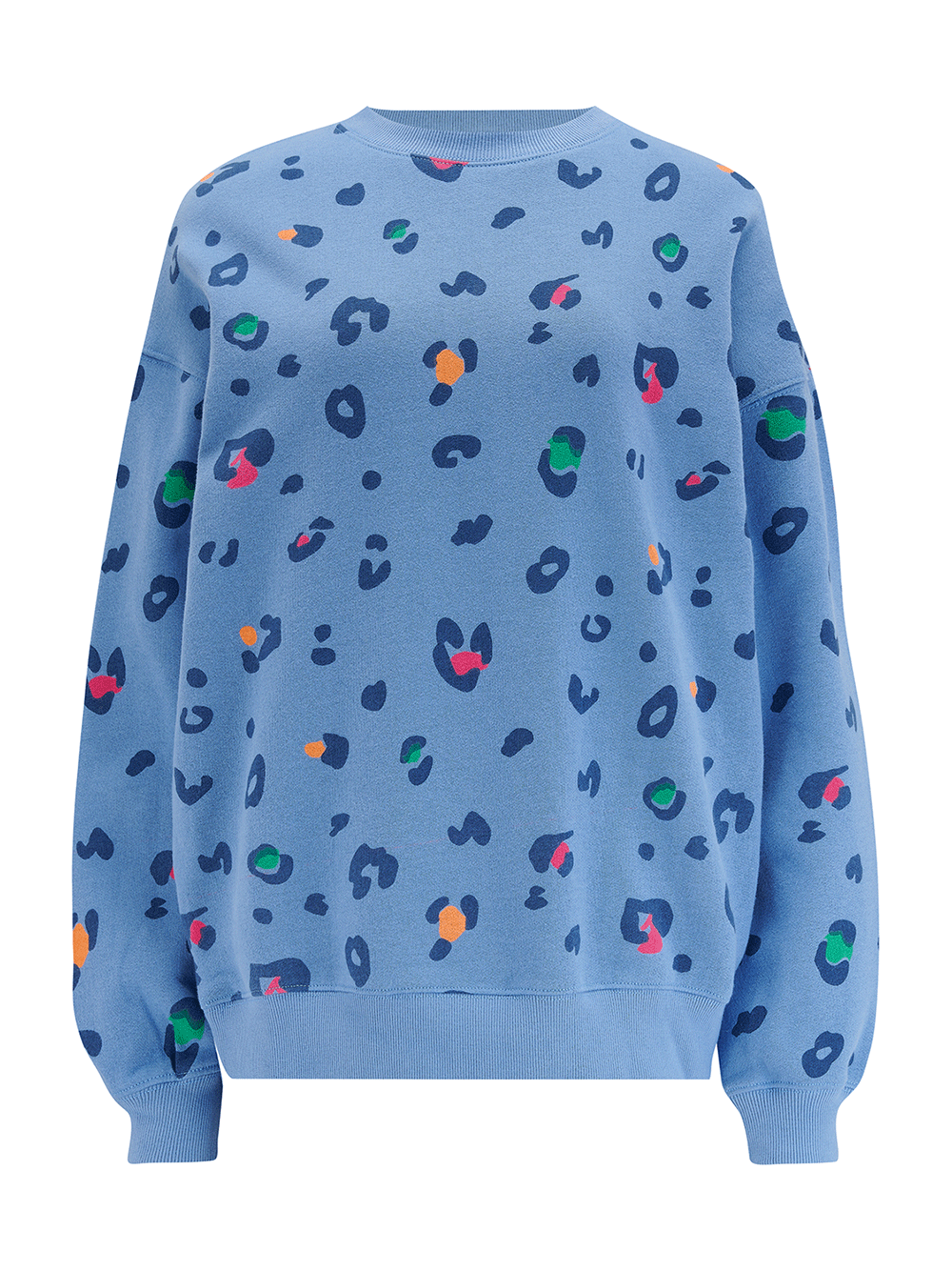 Eadie Relaxed Sweatshirt - BLUE COLOUR POP LEOPARD