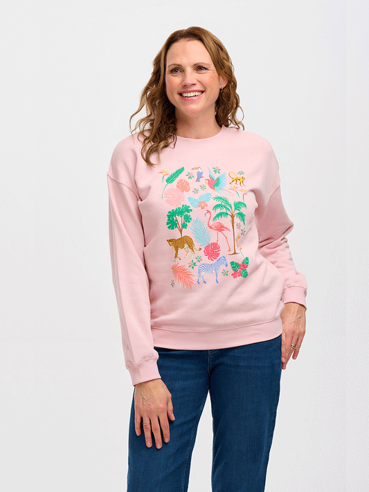 Noah Sweatshirt - PEACH TROPICAL SAFARI